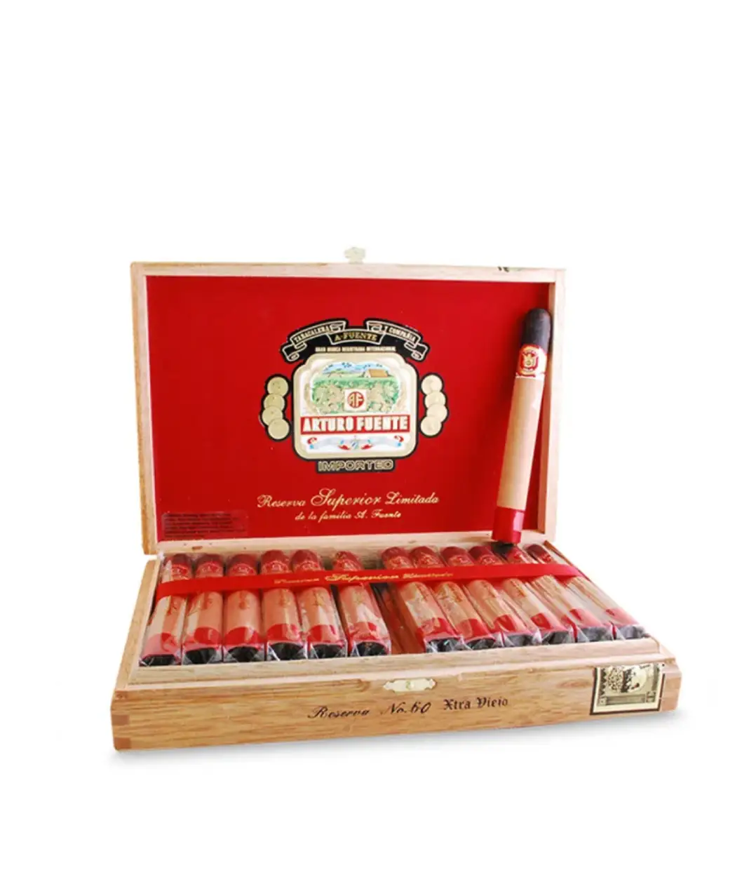 Arturo Fuente Anejo No.60 Cigar Box of 25 close-up from AuCigars, premium Cuban cigar