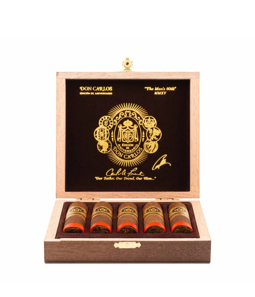 Arturo Fuente Don Carlos Eye of the Bull Cigar Box View 3 from AuCigars, premium Cuban cigar