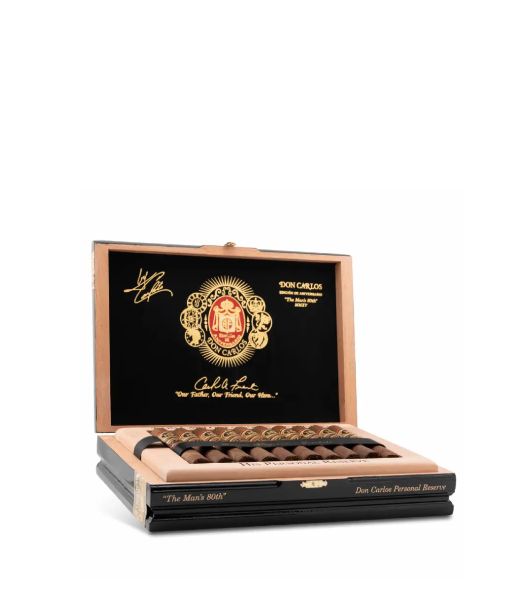 Arturo Fuente Don Carlos Personal Reserve Cigar Box of 20 close-up from AuCigars, premium Cuban cigar