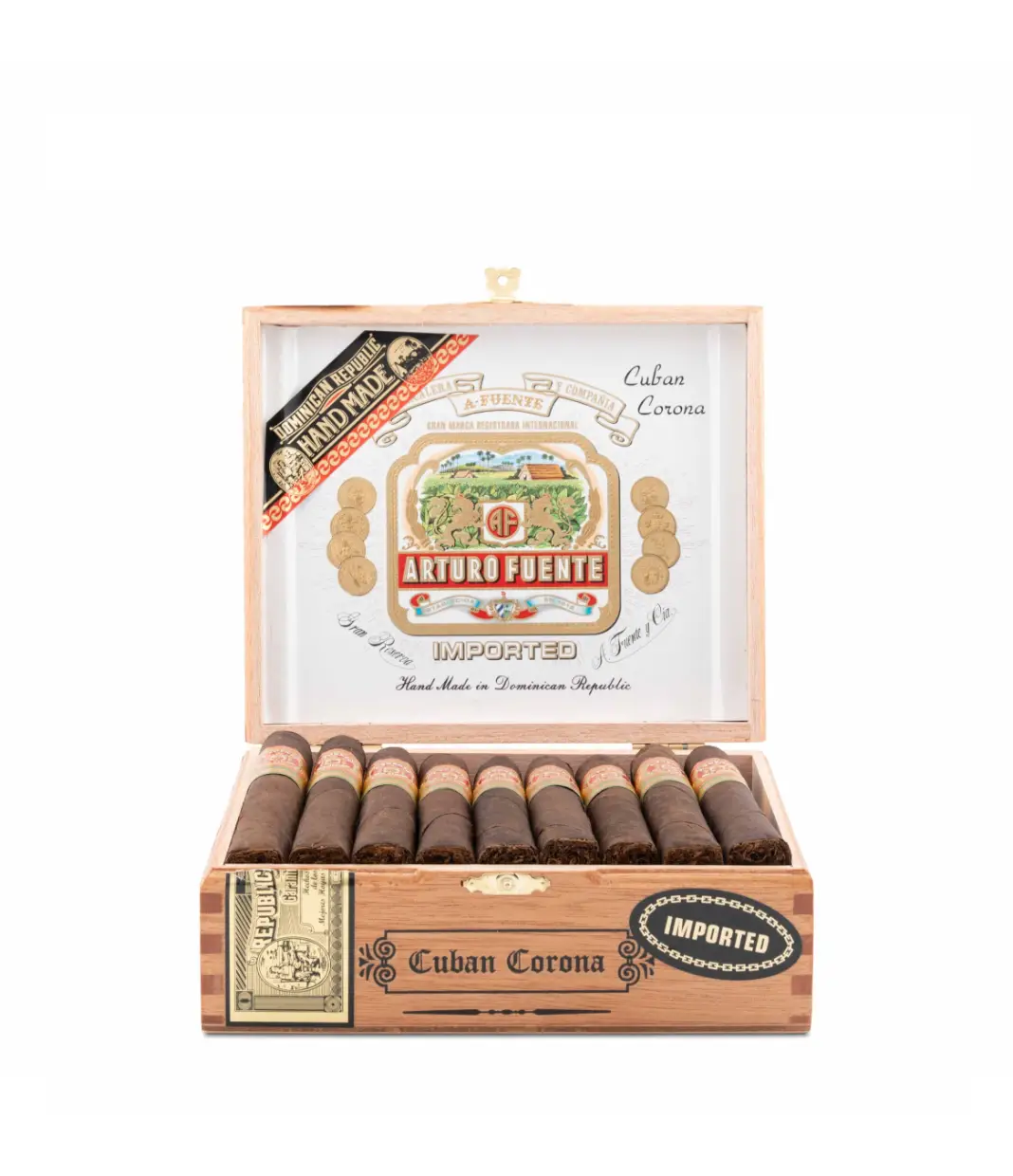 Arturo Fuente Gran Reserva Cuban Corona Maduro Cigar Box View 3 from AuCigars, premium Cuban cigar