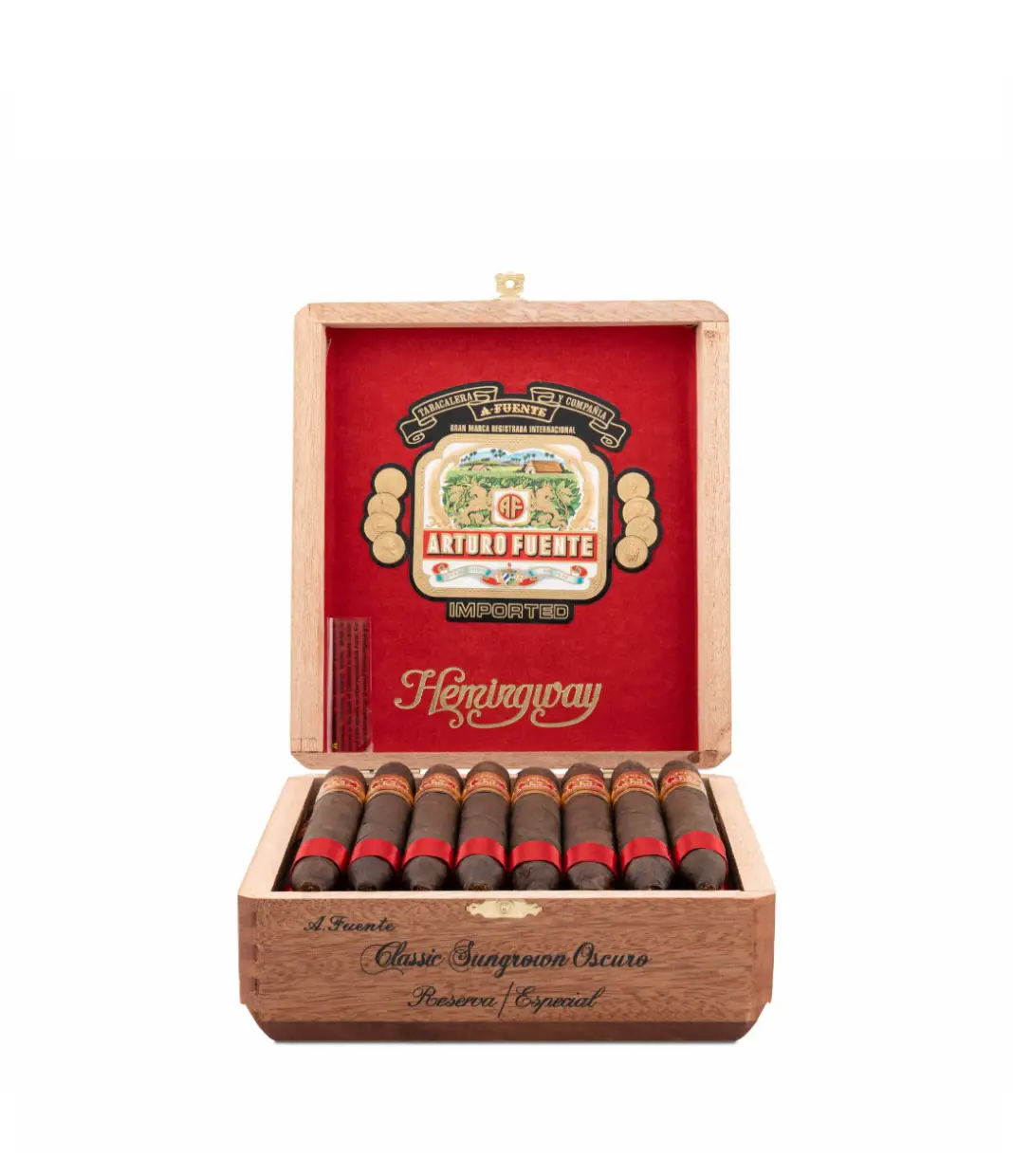 Arturo Fuente Hemingway Classic Sun Grown Oscuro Cigar Box View 3 from AuCigars, premium Cuban cigar