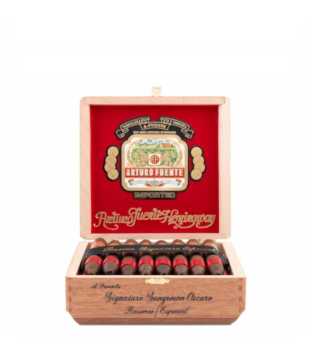 Arturo Fuente Hemingway Signature Sun Grown Cigar Box View 3 from AuCigars, premium Cuban cigar