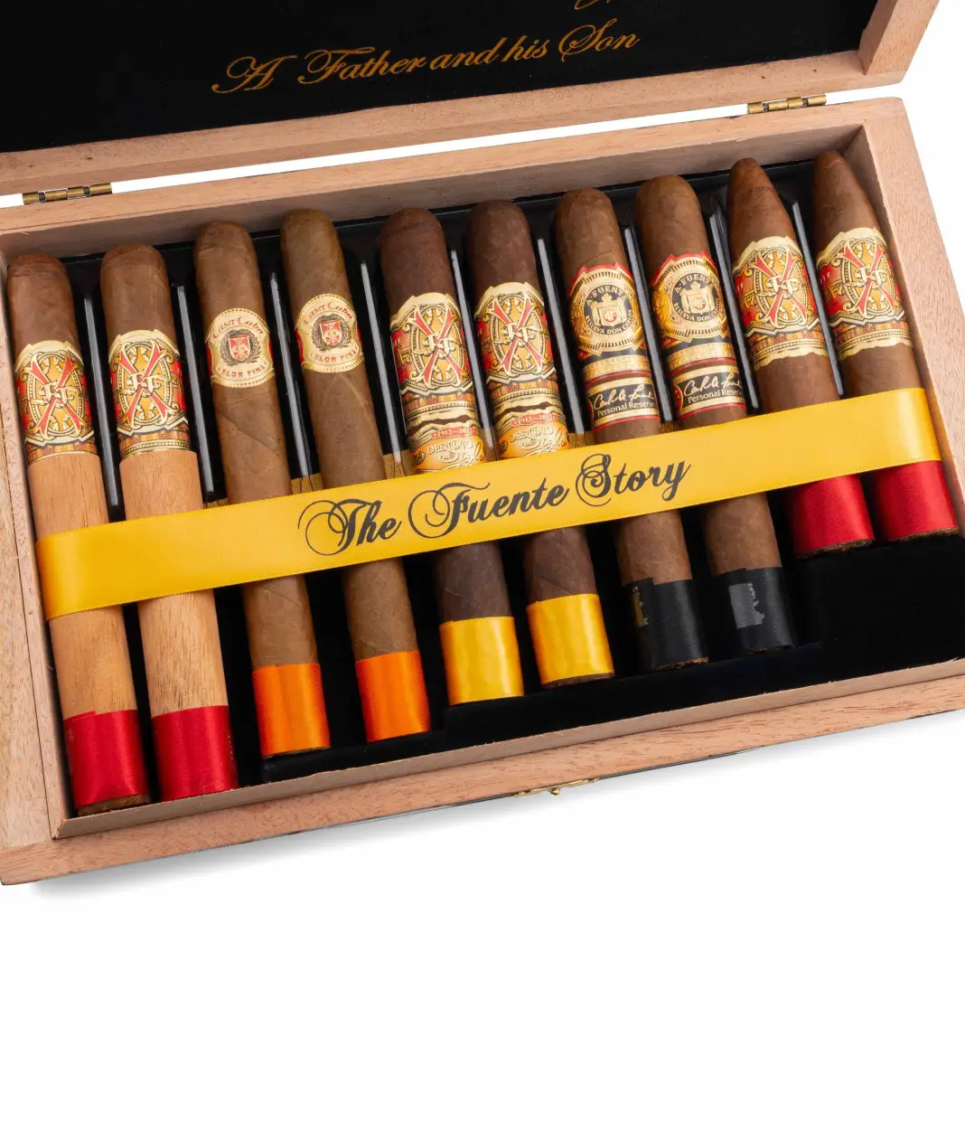Arturo Fuente Holiday A Father and His Son Sampler Cigar Box View 2 from AuCigars, premium Cuban cigar