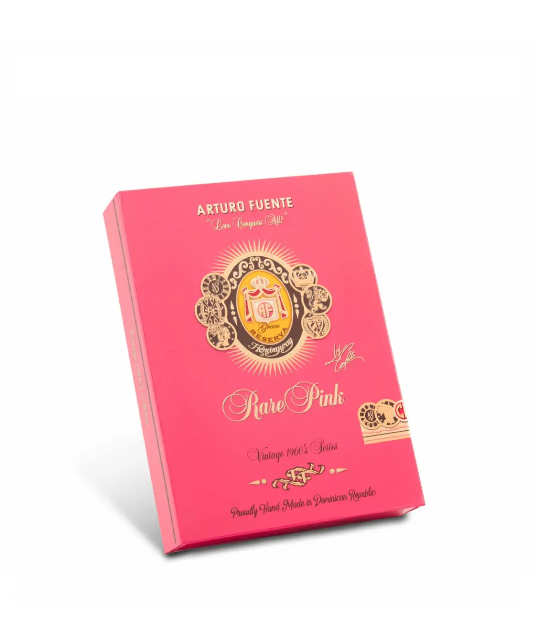 Arturo Fuente Rare Pink Vintage 1960s Series Happy Ending Cigar Box View 2 from AuCigars, premium Cuban cigar