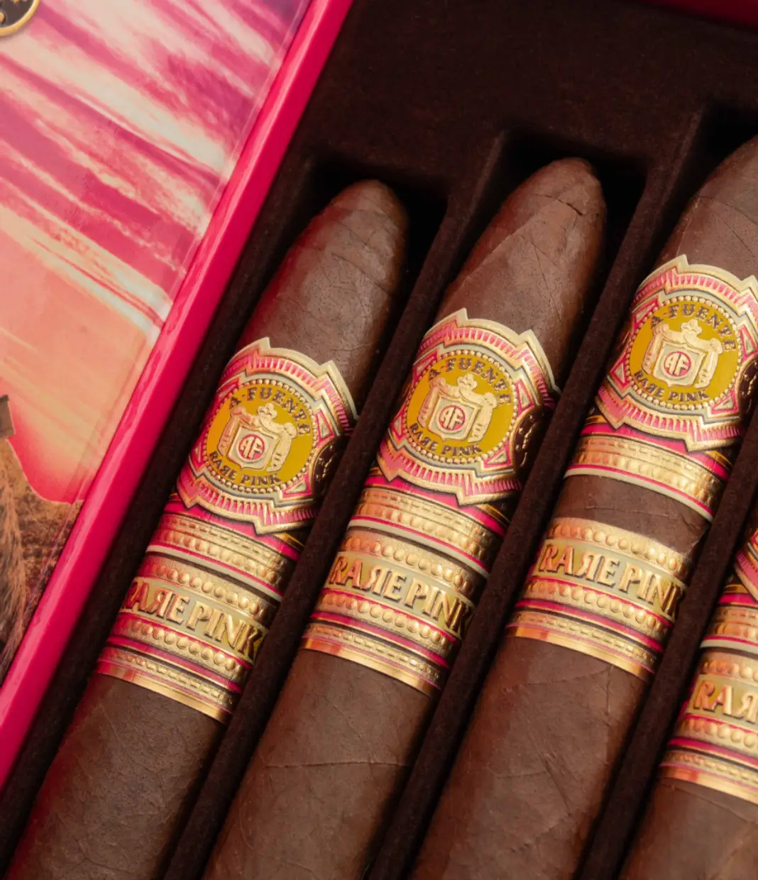 Arturo Fuente Rare Pink Vintage 1960s Series Happy Ending Cigar Box View 5 from AuCigars, premium Cuban cigar