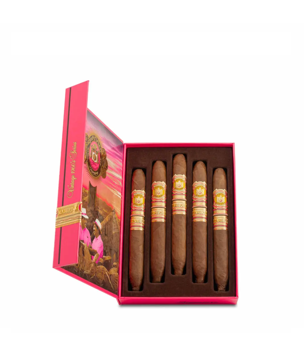 Arturo Fuente Rare Pink Vintage 1960s Series Signature Cigar Box View 4 from AuCigars, premium Cuban cigar