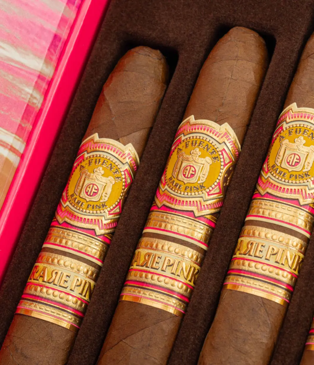 Arturo Fuente Rare Pink Vintage 1960s Series Signature Cigar Box View 5 from AuCigars, premium Cuban cigar