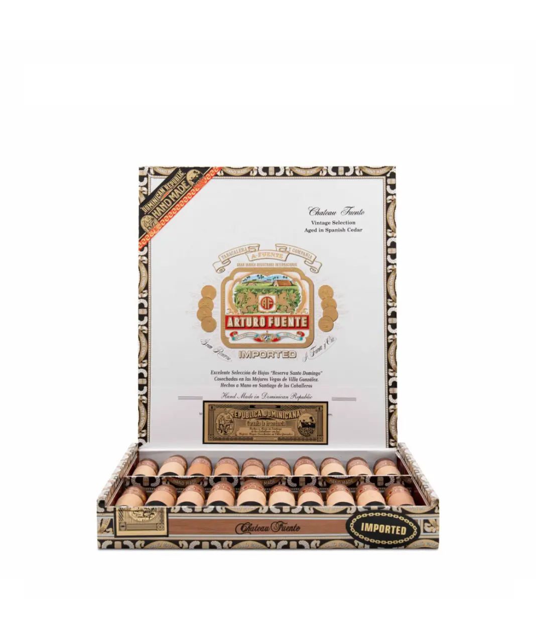 Arturo Fuente Sun Grown Chateau Fuente Cigar Box View 3 from AuCigars, premium Cuban cigar