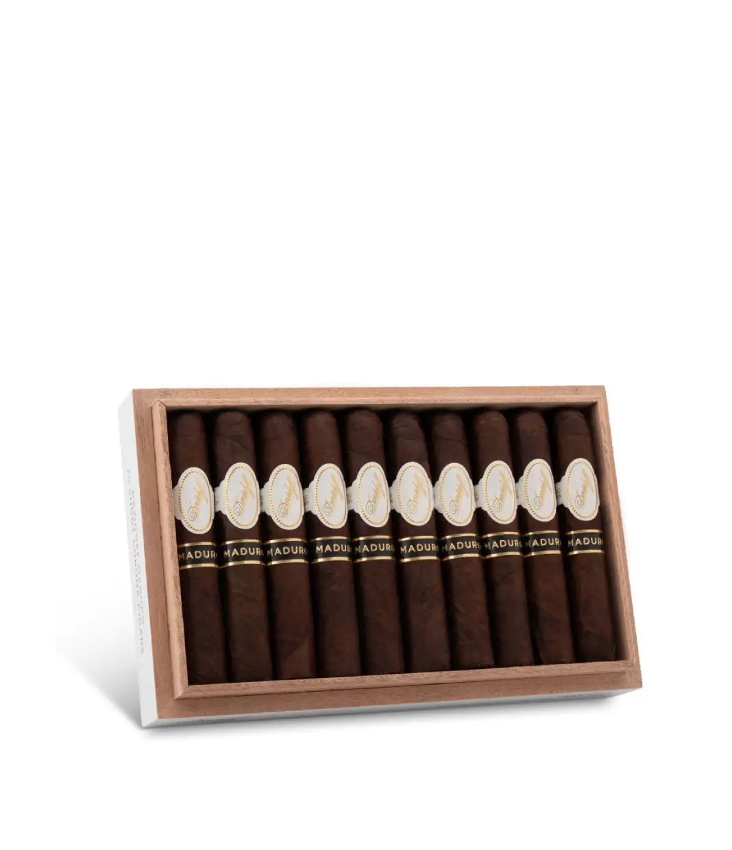 Davidoff Maduro Short Corona Cigar Box of 20 close-up from AuCigars, premium Cuban cigar