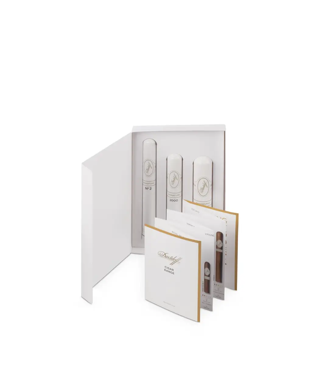 Davidoff Selection White Tubos Cigar Box View 3 from AuCigars, premium Cuban cigar