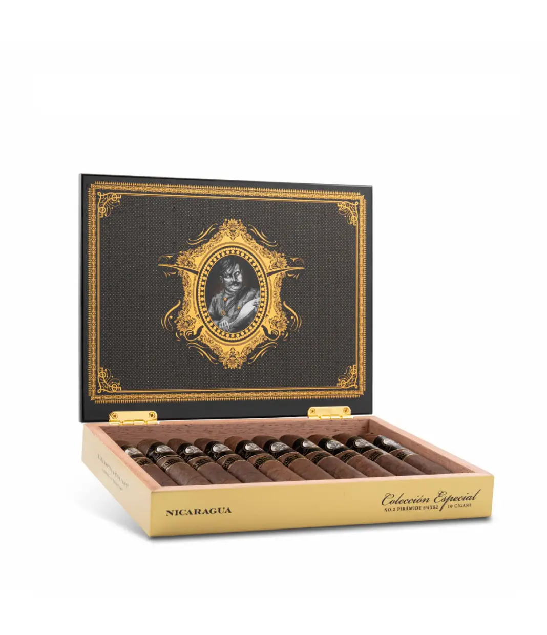 Gurkha Coleccion Especial Nicaragua Piramide Cigar Box of 10 close-up from AuCigars, premium Cuban cigar