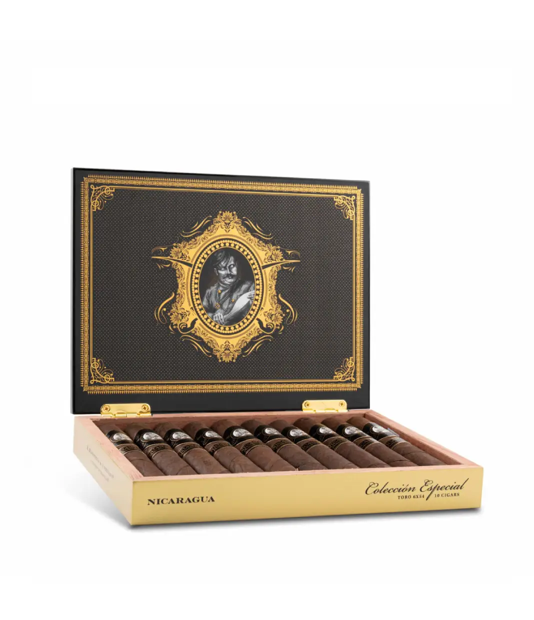 Gurkha Coleccion Especial Nicaragua Toro Cigar Box of 10 close-up from AuCigars, premium Cuban cigar