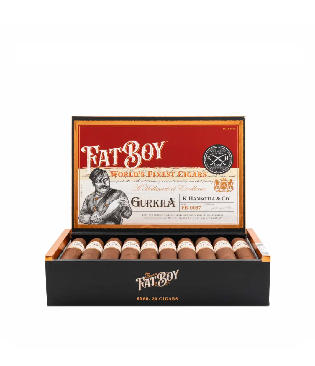 Gurkha Fatboy 6 X 66 Toro Cigar Box View 2 from AuCigars, premium Cuban cigar