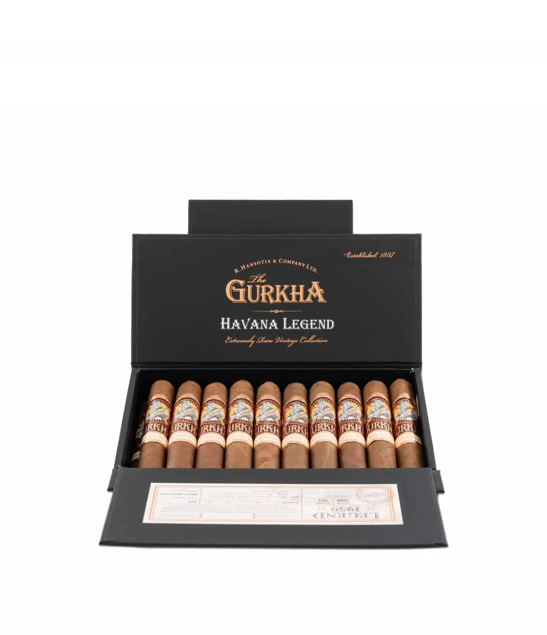 Gurkha Havana Legend Robusto Corto Cigar Box View 2 from AuCigars, premium Cuban cigar