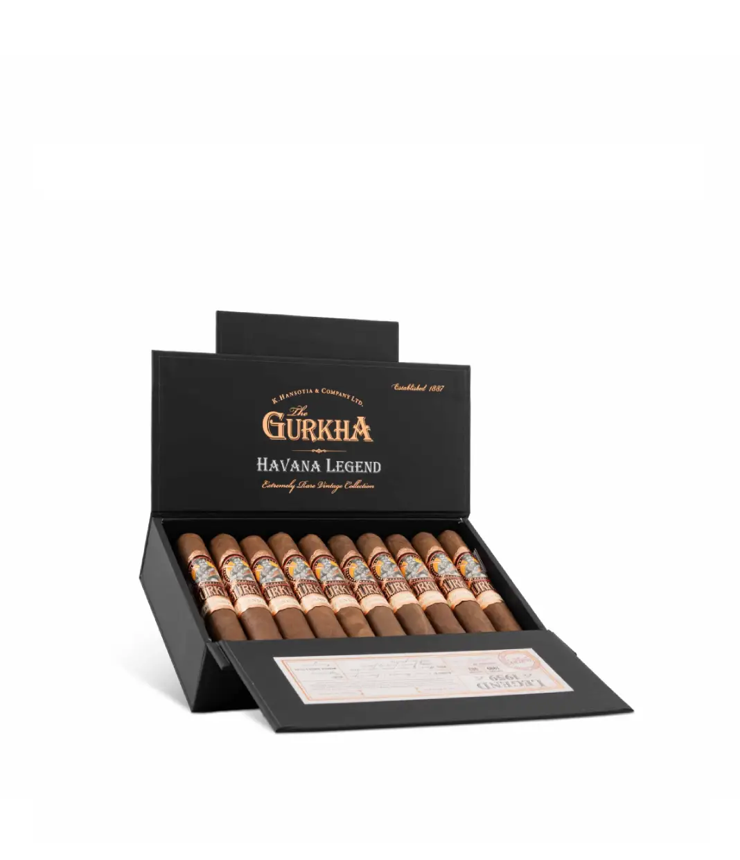 Gurkha Havana Legend Robusto Corto Cigar Box of 20 close-up from AuCigars, premium Cuban cigar