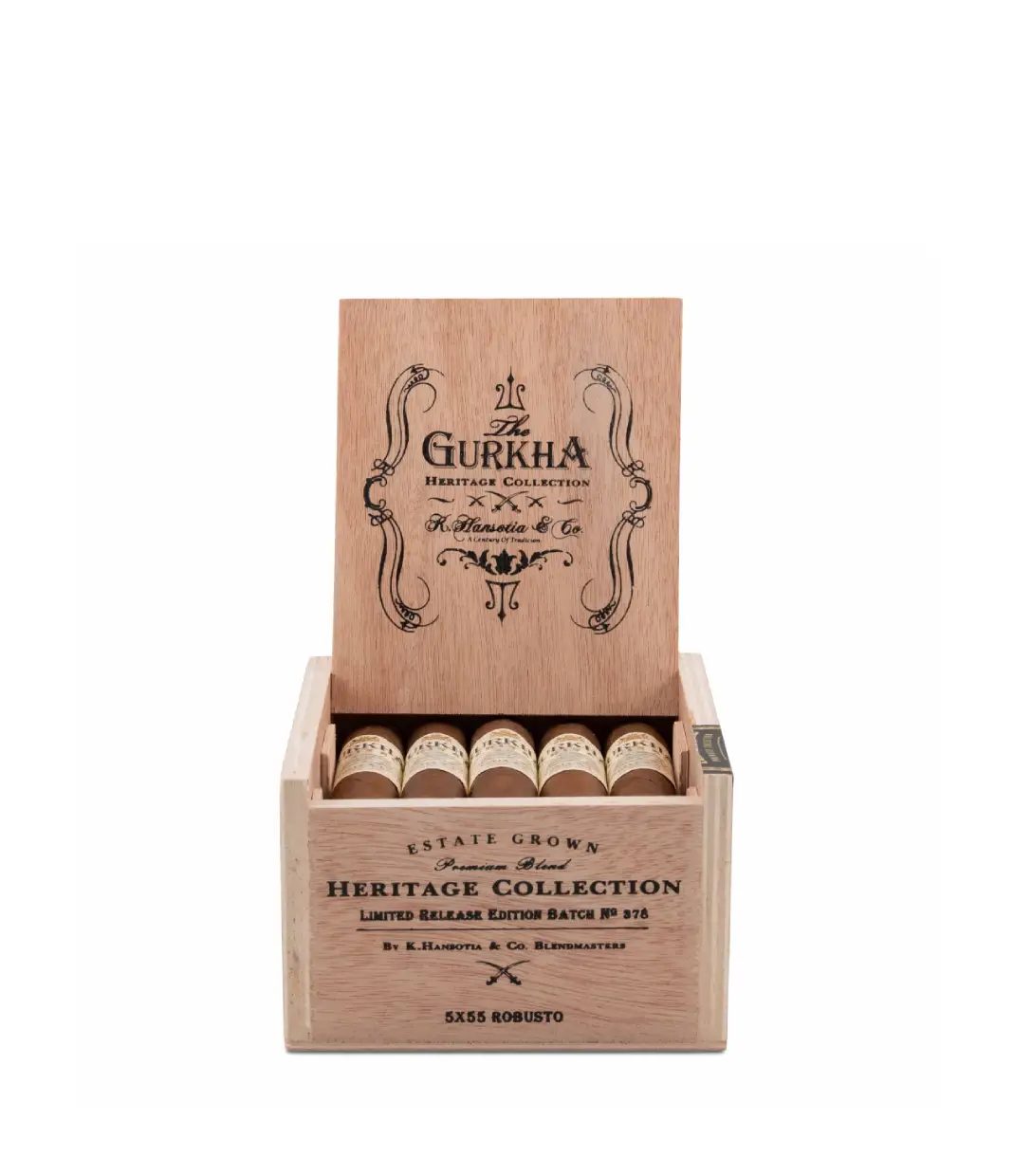 Gurkha Heritage Natural Robusto Cigar Box View 2 from AuCigars, premium Cuban cigar