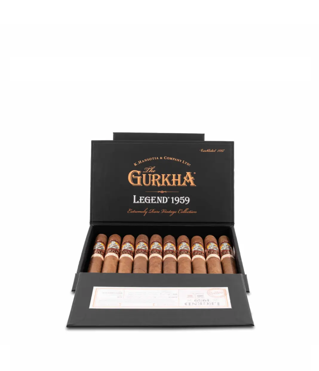 Gurkha Legend 1959 Toro Cigar Box View 2 from AuCigars, premium Cuban cigar