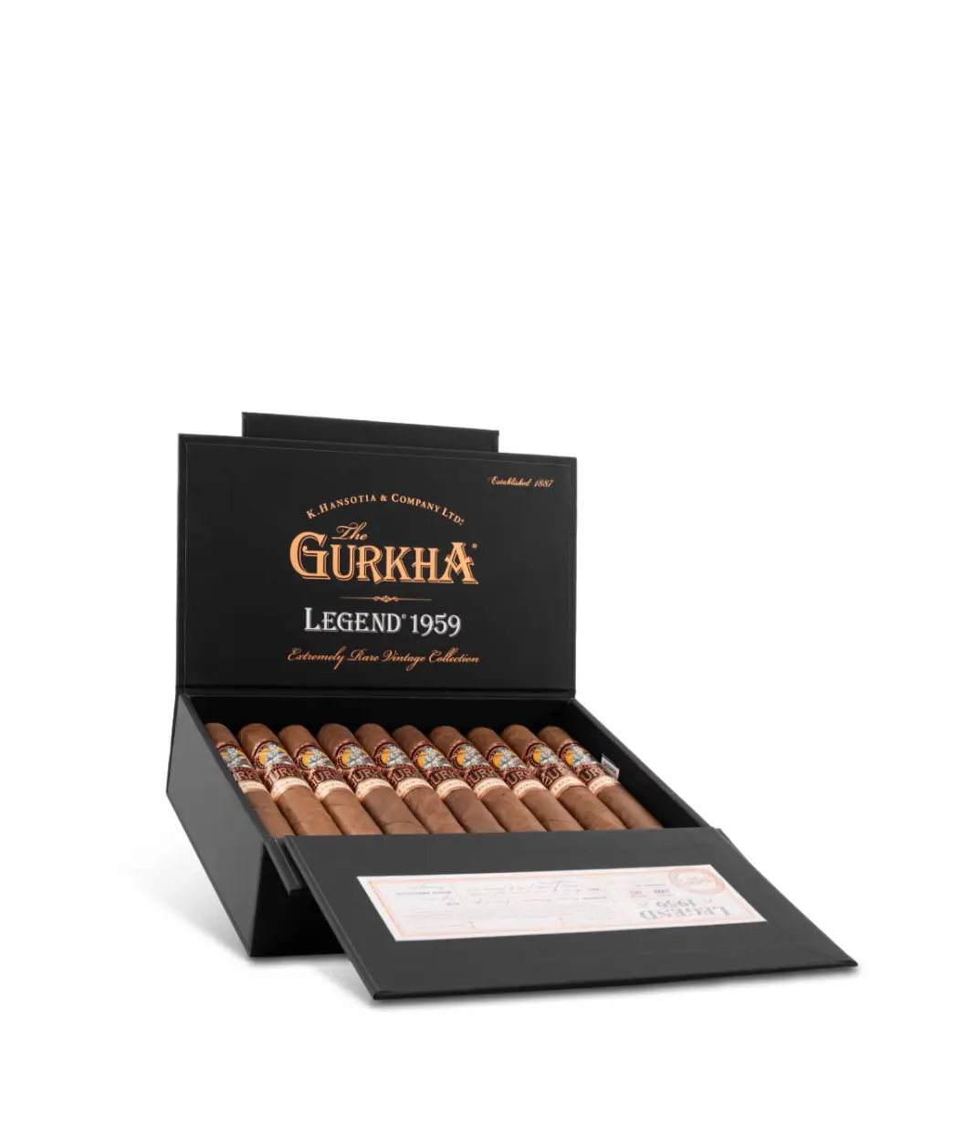 Gurkha Legend 1959 Toro Cigar Box of 20 close-up from AuCigars, premium Cuban cigar