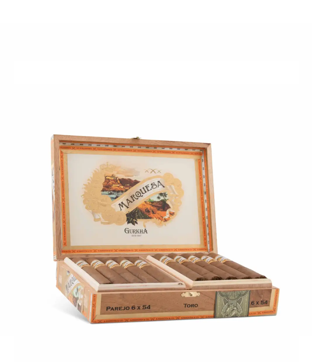Gurkha Marquesa Toro Cigar Box of 20 close-up from AuCigars, premium Cuban cigar