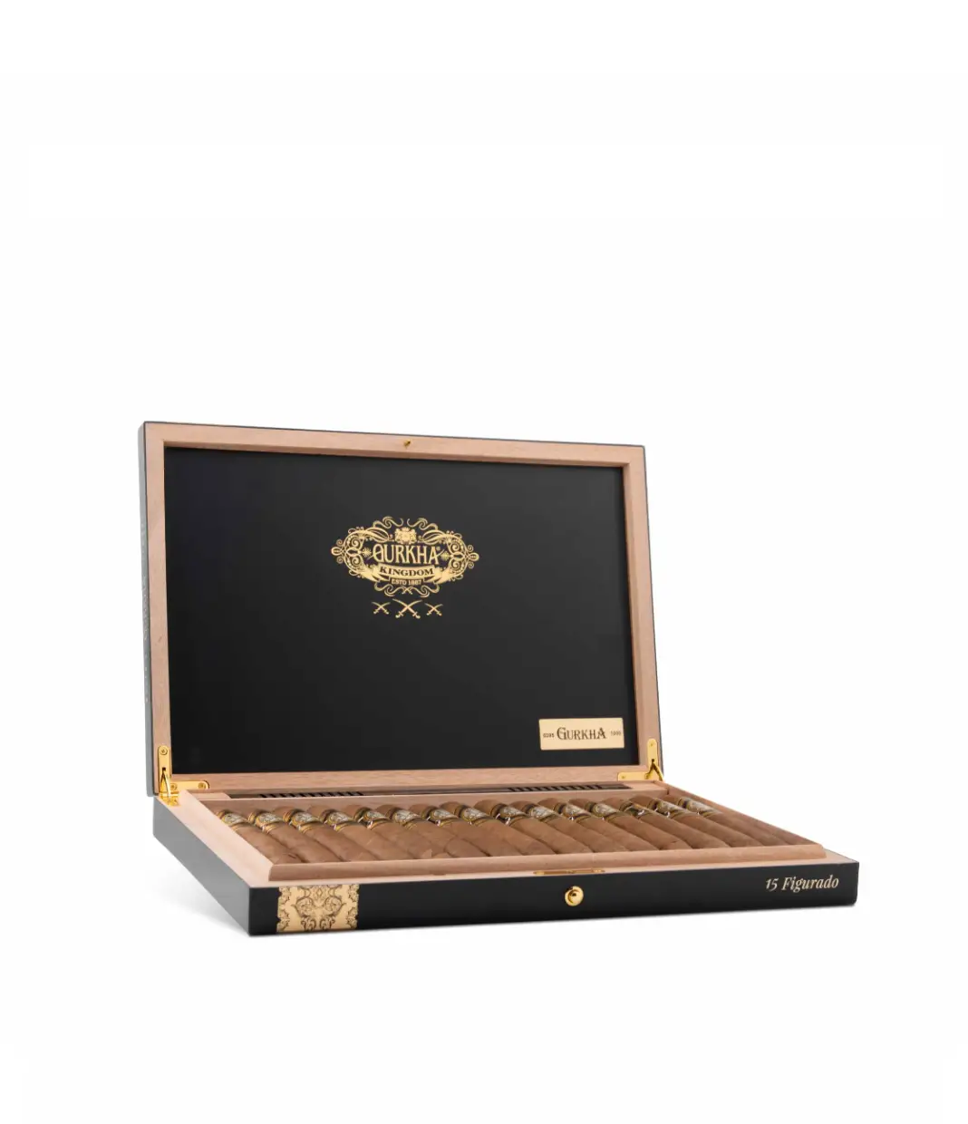 Gurkha Special Edition Kingdom Figurado Cigar Box of 15 close-up from AuCigars, premium Cuban cigar