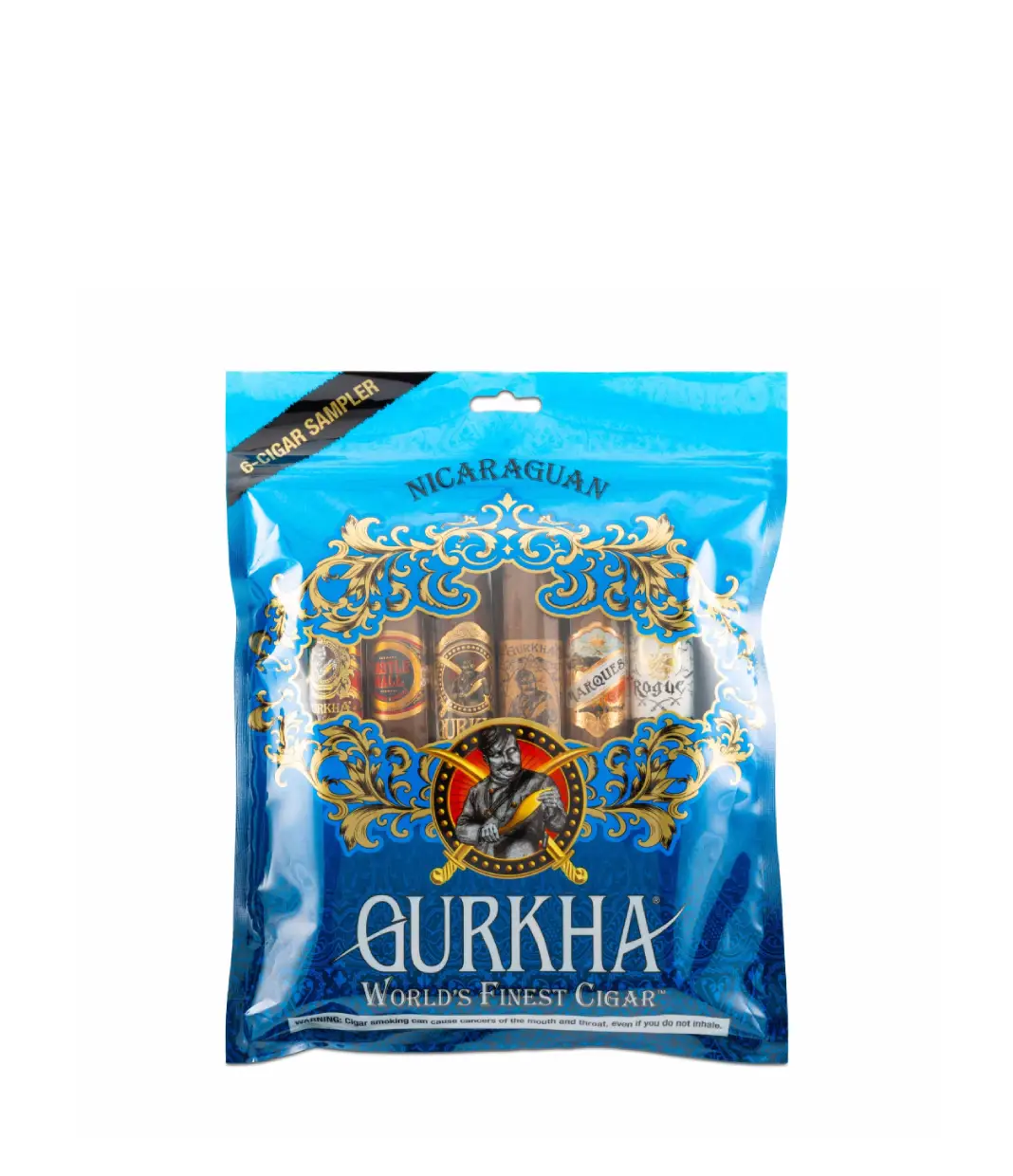 Gurkha Toro Nicaragua Sampler (Blue Baggie) Double Set Cigar Box of 2 X 6 close-up from AuCigars, premium Cuban cigar