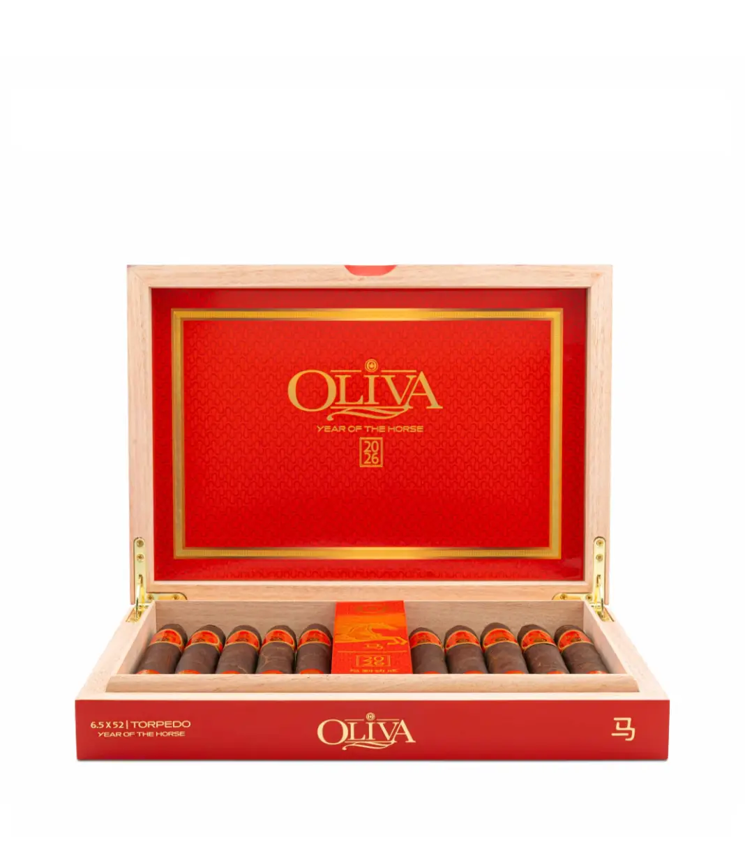 Oliva Year of the Horse 2026LE Cigar Box View 2 from AuCigars, premium Cuban cigar