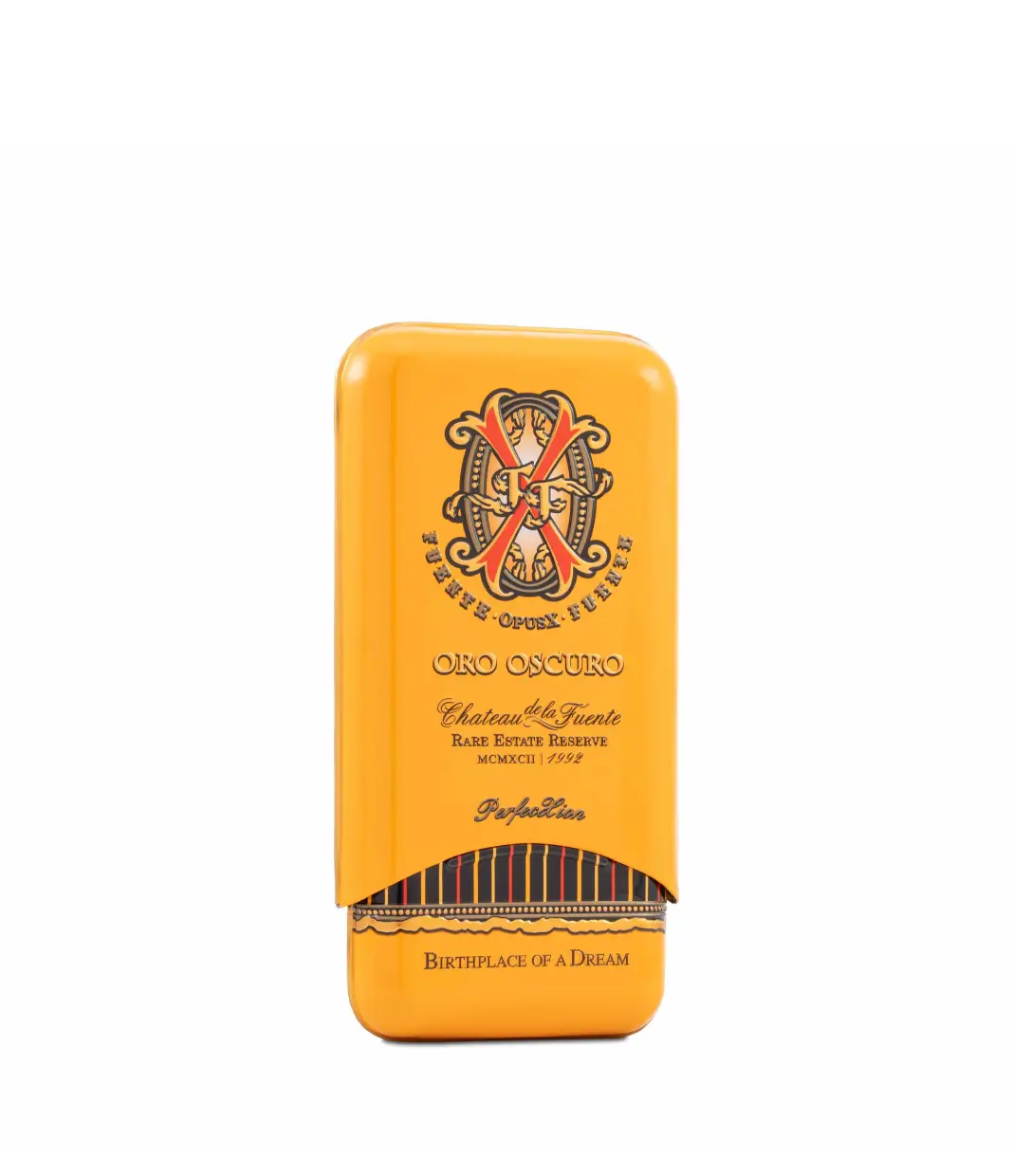 Opus X Opus X Oro Oscuro Perfexcion X Cigar Box of 3 close-up from AuCigars, premium Cuban cigar