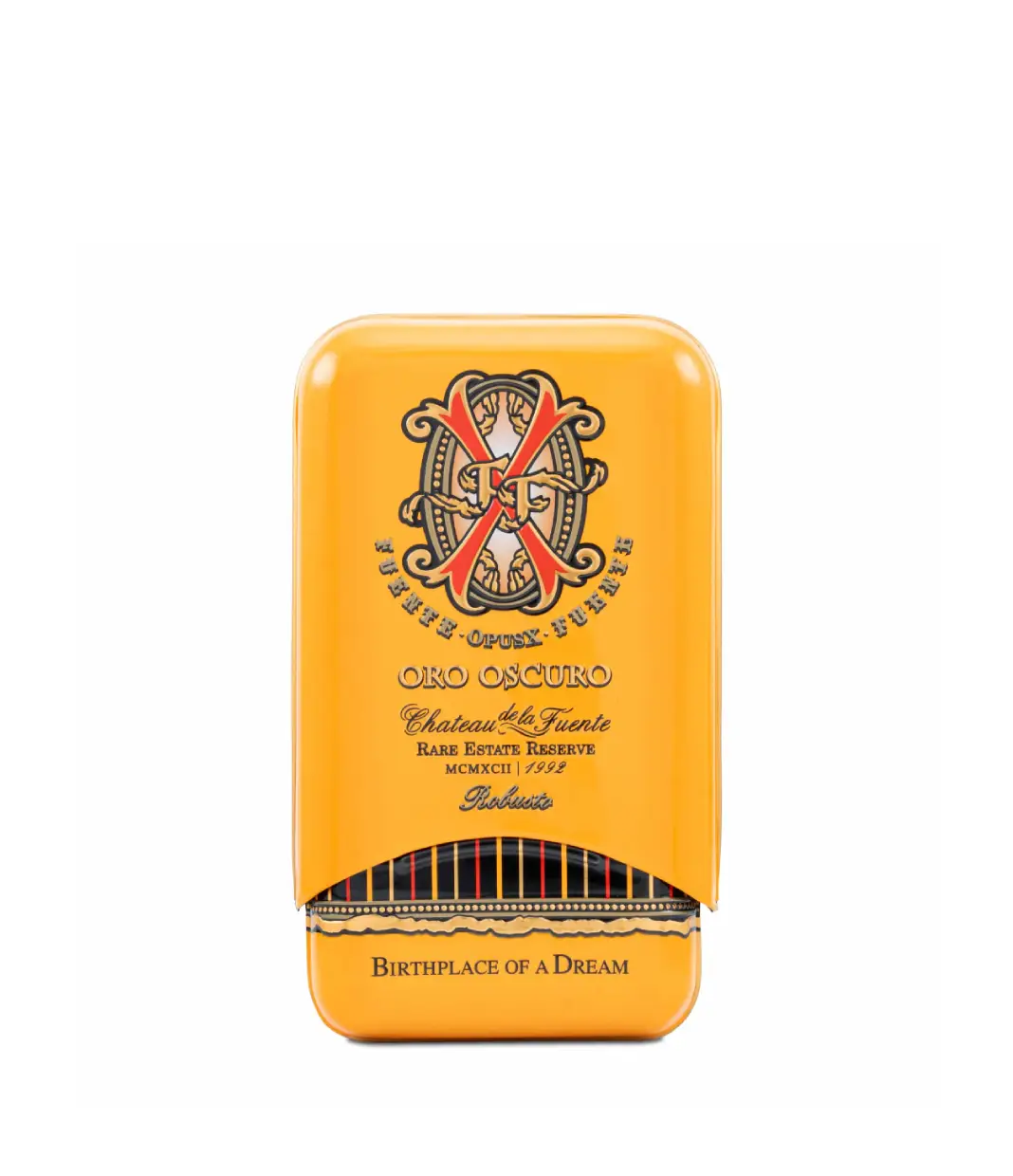 Opus X Oro Oscuro Robusto Cigar Box View 2 from AuCigars, premium Cuban cigar