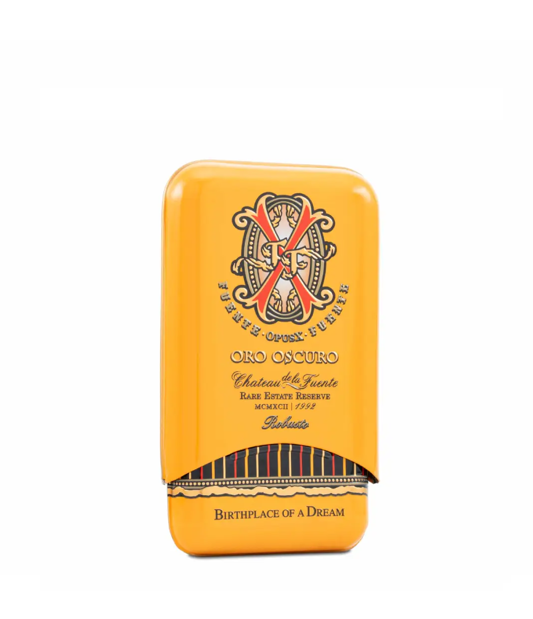 Opus X Opus X Oro Oscuro Robusto Cigar Box of 3 close-up from AuCigars, premium Cuban cigar