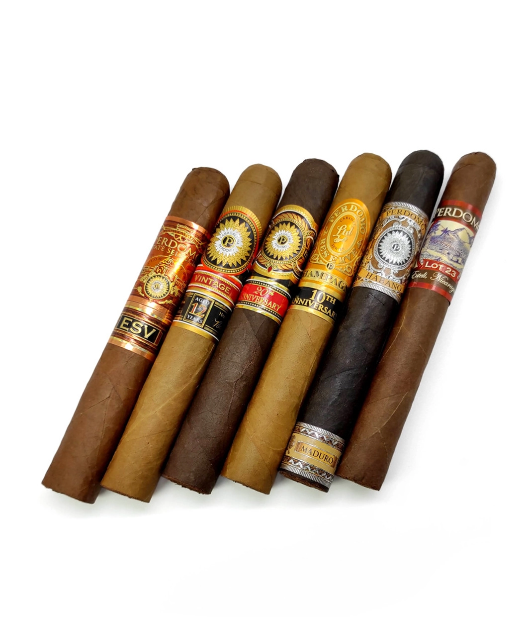 Perdomo Connoisseur Award Winning Collection Sampler Box of 12 from AuCigars, premium Cuban cigar.