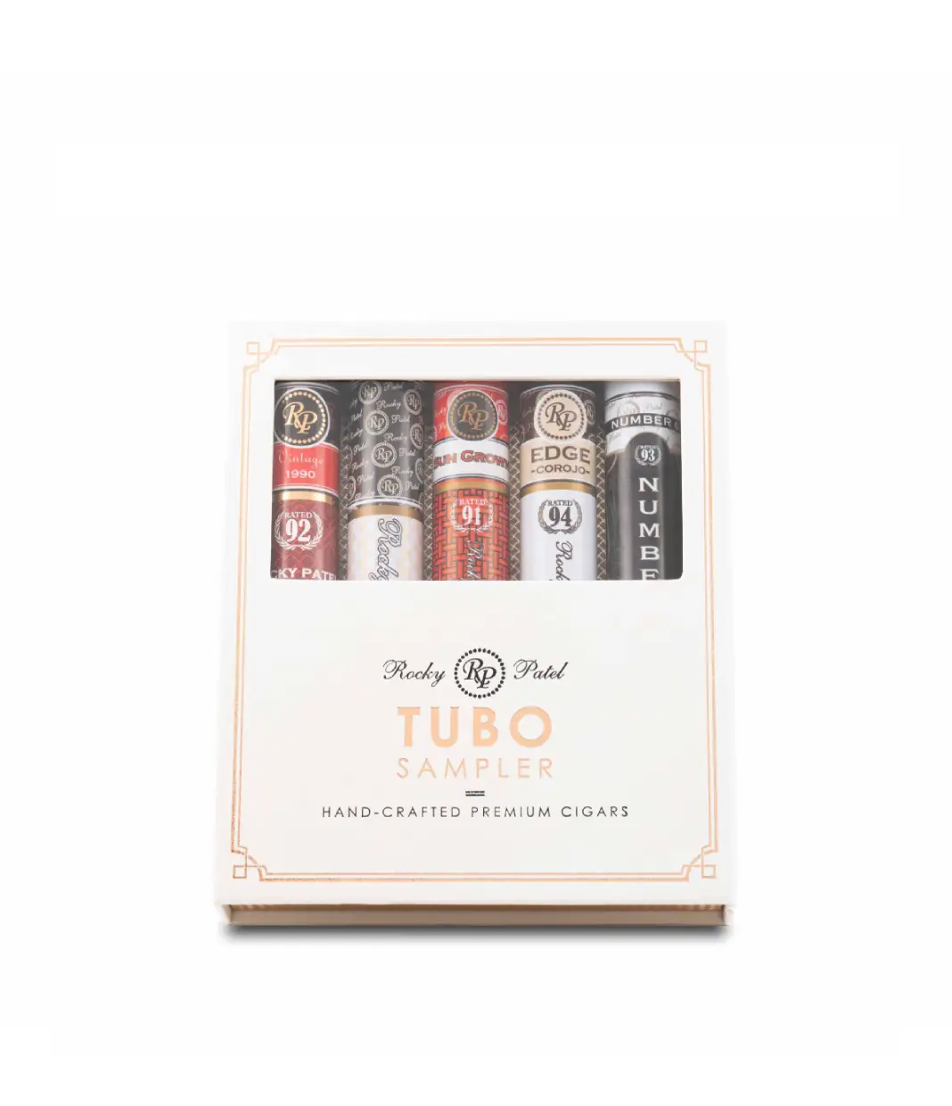 Rocky Patel Deluxe Tubo INT Sampler Toro Cigar Box View 2 from AuCigars, premium Cuban cigar