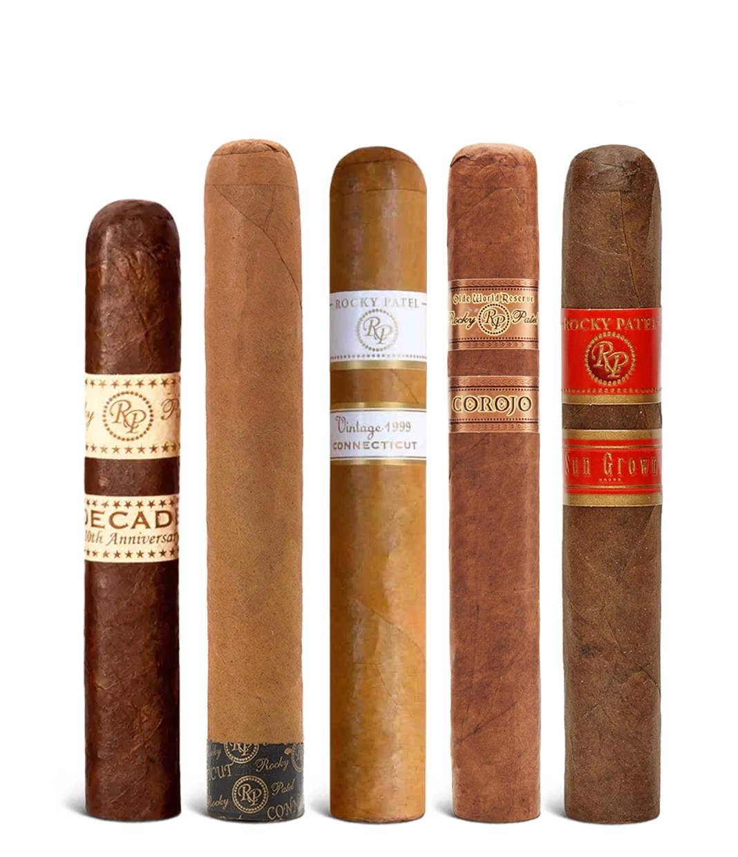 Rocky Patel Nicaragua Robusto Sampler Box of 5 from AuCigars, premium Cuban cigar.