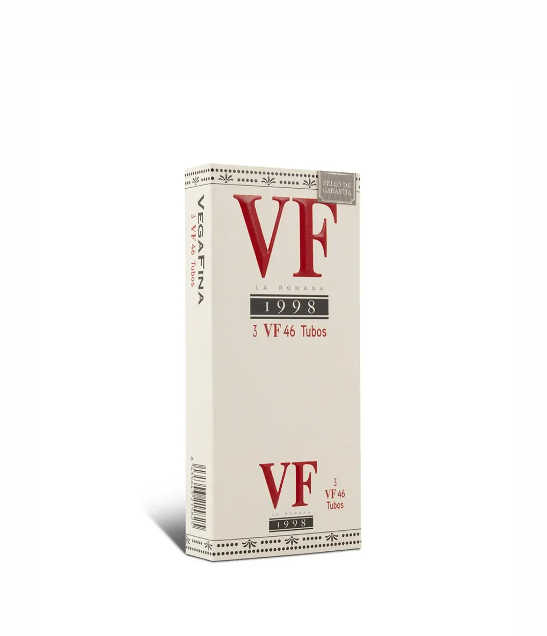 VegaFina 1998 46 Tubo Cigar Box of 5 x 3 close-up from AuCigars, premium Cuban cigar