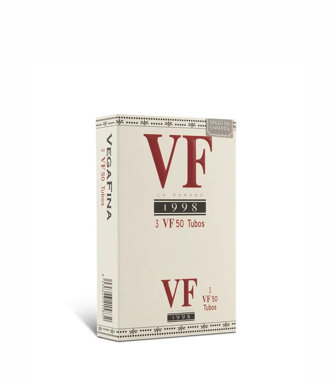 Vegafina 1998 50 Tubo Cigar Box of 5 x 3 close-up from AuCigars, premium Cuban cigar