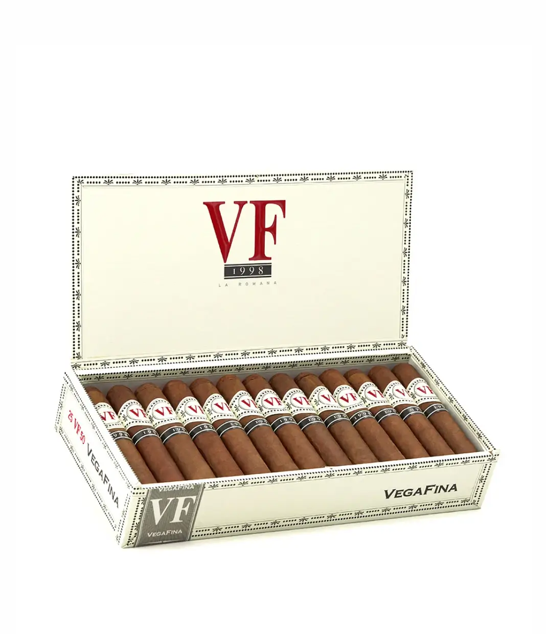 Vegafina 1998 VF 50 Cigar Box of 25 close-up from AuCigars, premium Cuban cigar