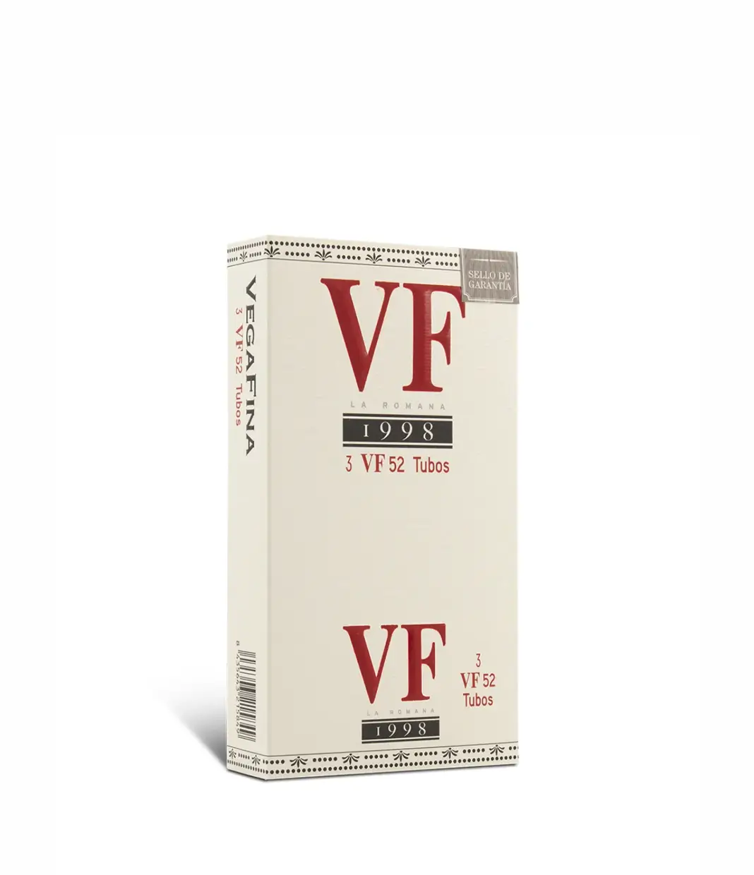 Vegafina 1998 52 Tubo Cigar Box of 5 X 3 close-up from AuCigars, premium Cuban cigar