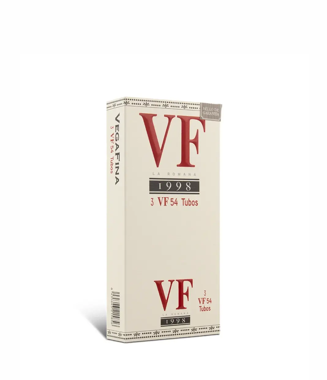 Vegafina 1998 54 Tubo Cigar Box of 5 X 3 close-up from AuCigars, premium Cuban cigar