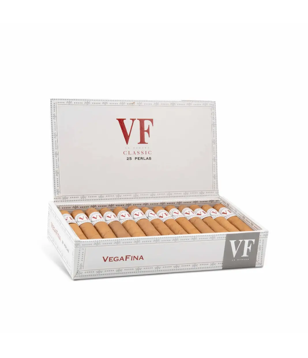 VegaFina Classic Perlas Cigar Box of 25 close-up from AuCigars, premium Cuban cigar