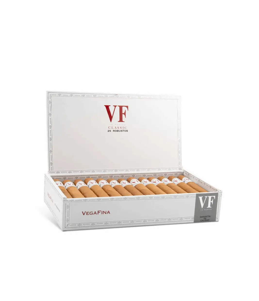 Vegafina Classic Robustos Cigar Box of 25 close-up from AuCigars, premium Cuban cigar