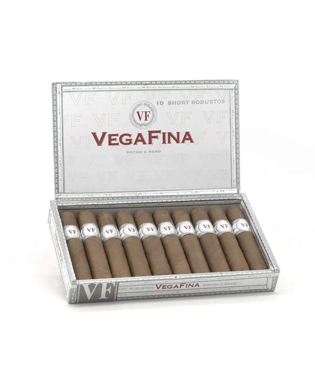 Vegafina Classic Short Robusto Cigar Box of 10 close-up from AuCigars, premium Cuban cigar