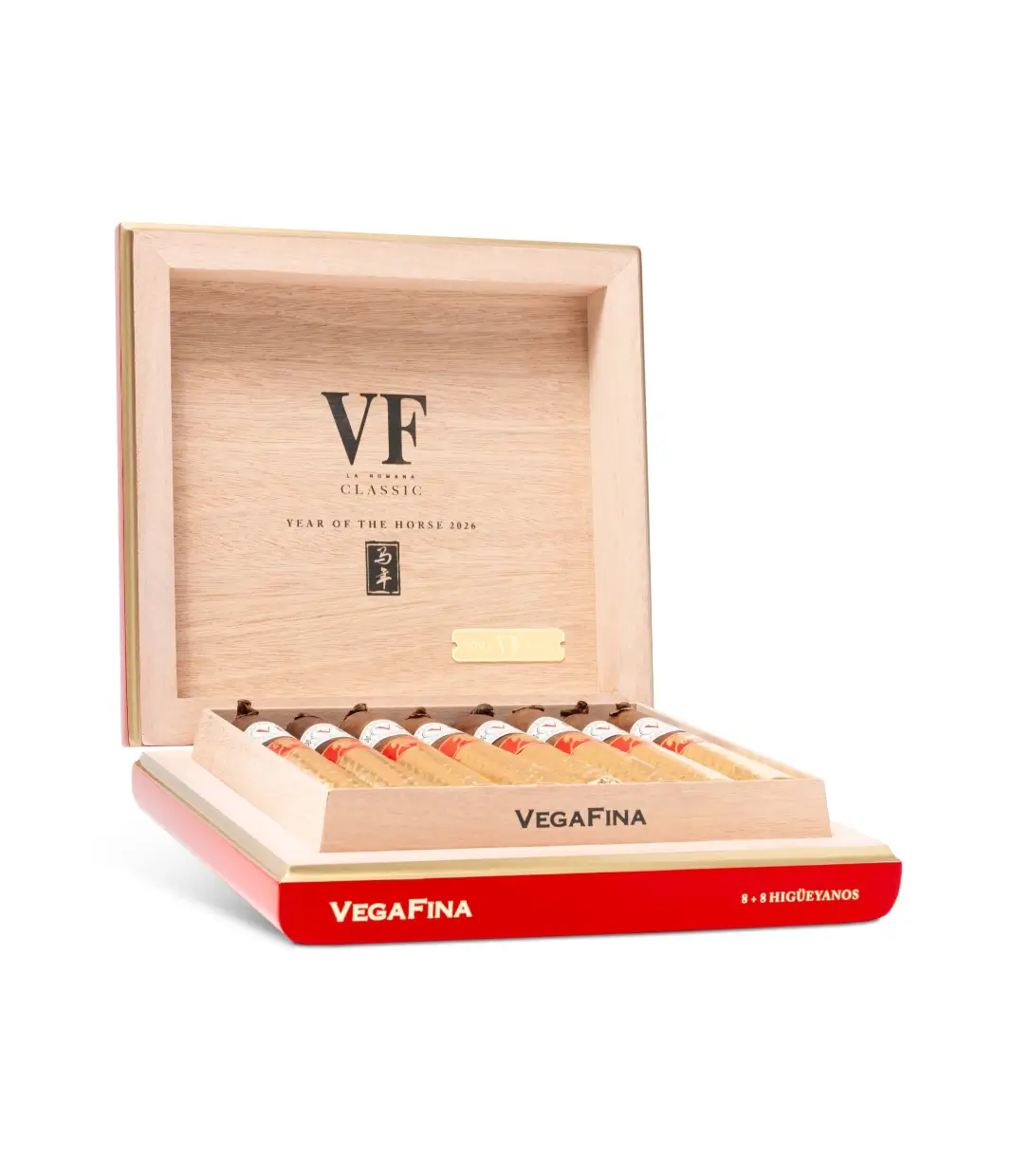 VegaFina Classic Year Of The Horse 2026 Limited Edition Cigar Box of 16 close-up from AuCigars, premium Cuban cigar
