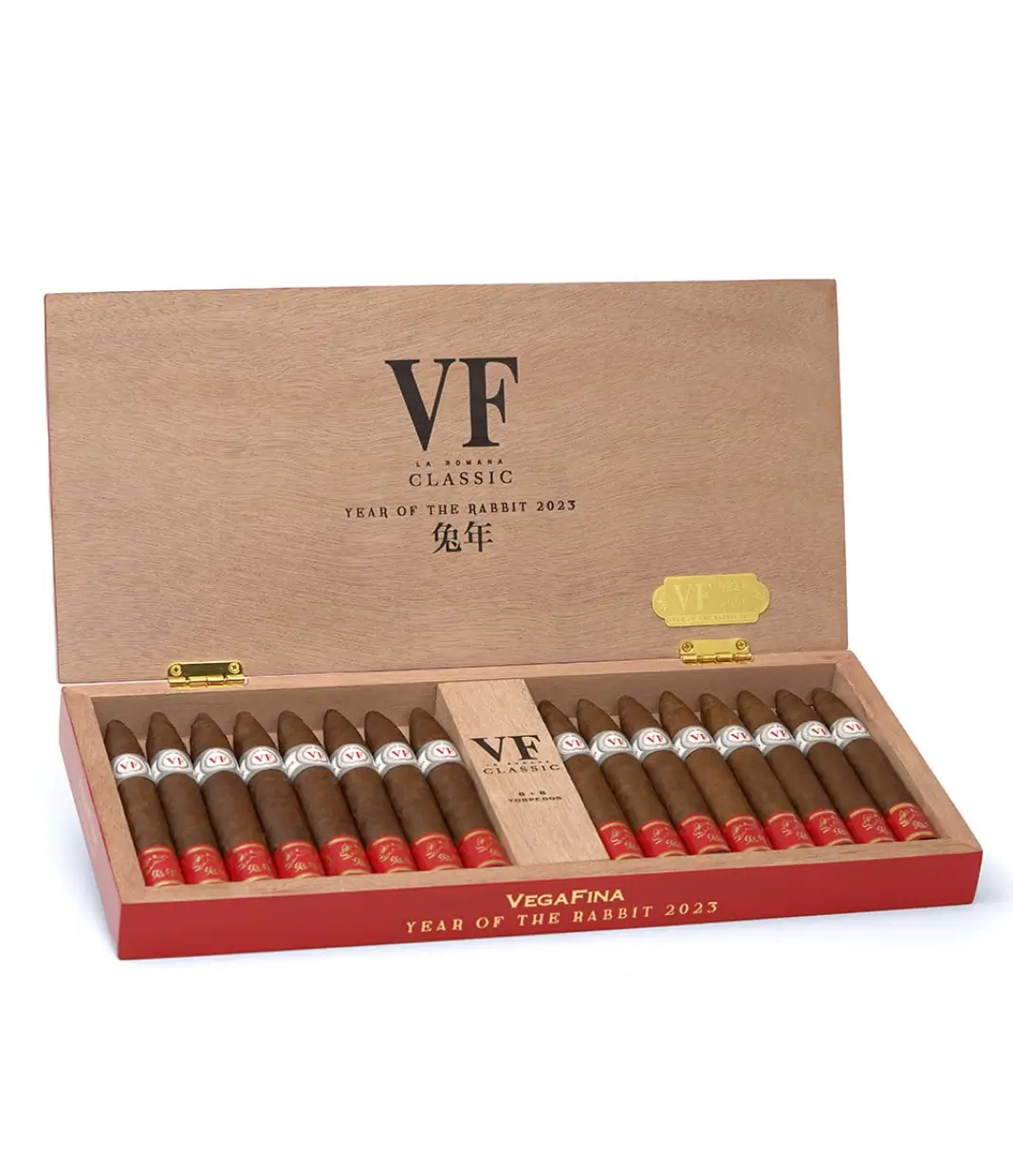 Vegafina Classic Year Of The Rabbit 2023 Limited Edition Cigar Box of 16 close-up from AuCigars, premium Cuban cigar