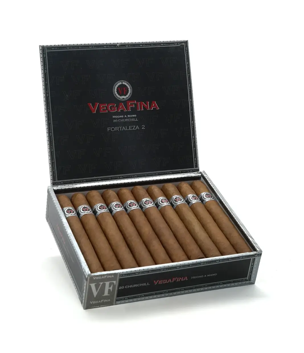 Vegafina Fortaleza 2 Churchill Cigar Box of 20 close-up from AuCigars, premium Cuban cigar