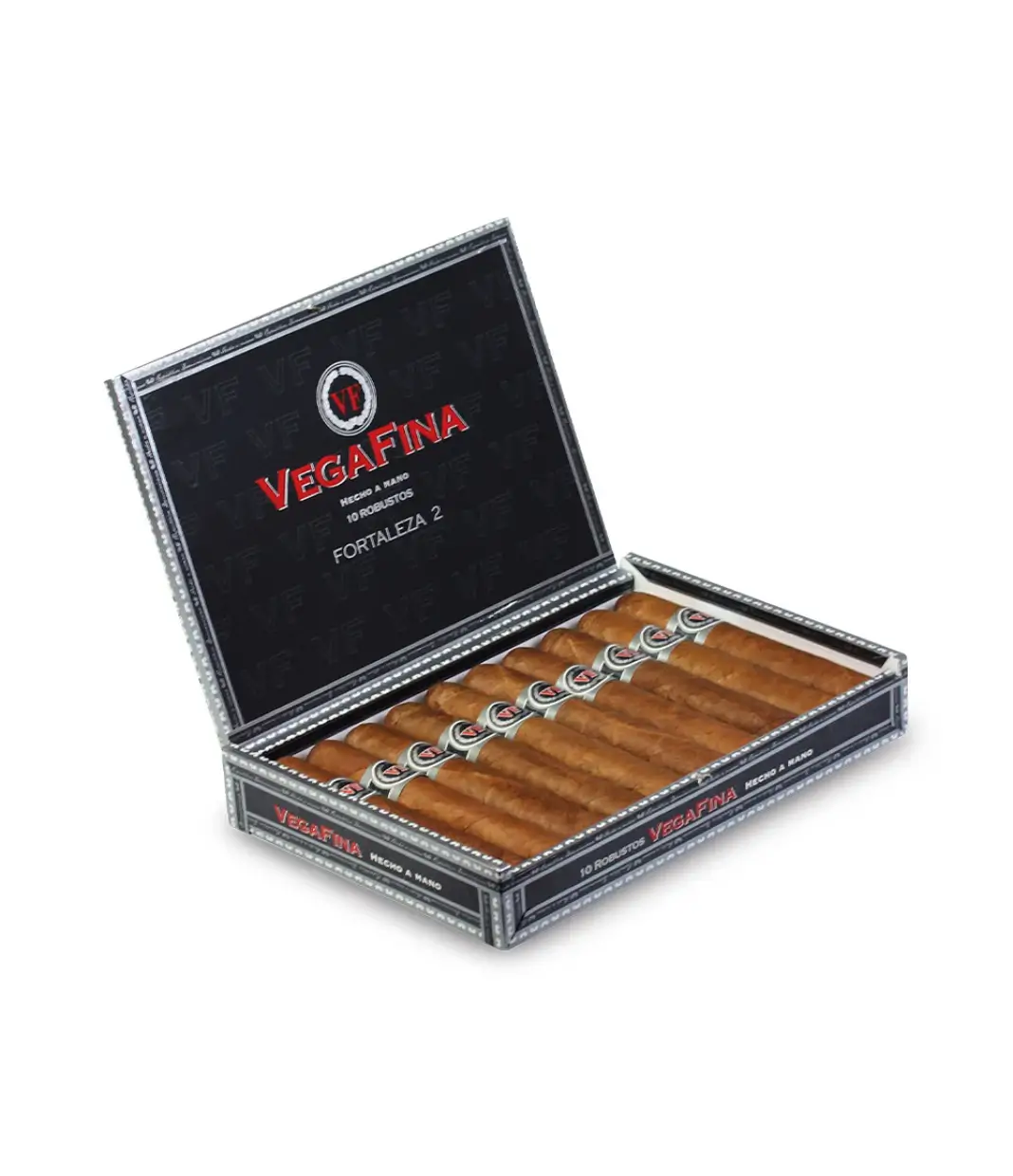 Vegafina Fortaleza 2 Robustos Cigar Box of 10 close-up from AuCigars, premium Cuban cigar