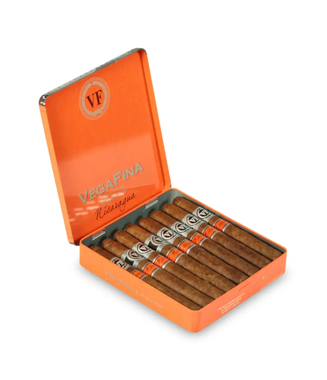 Vegafina Nicaragua Minutos Cigar Box of 8 close-up from AuCigars, premium Cuban cigar