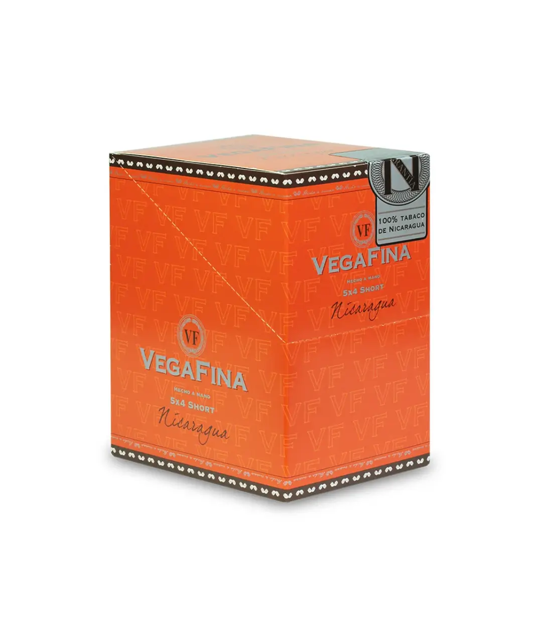 Vegafina Nicaragua Short C/P Cigar Box of 5 X 4 close-up from AuCigars, premium Cuban cigar
