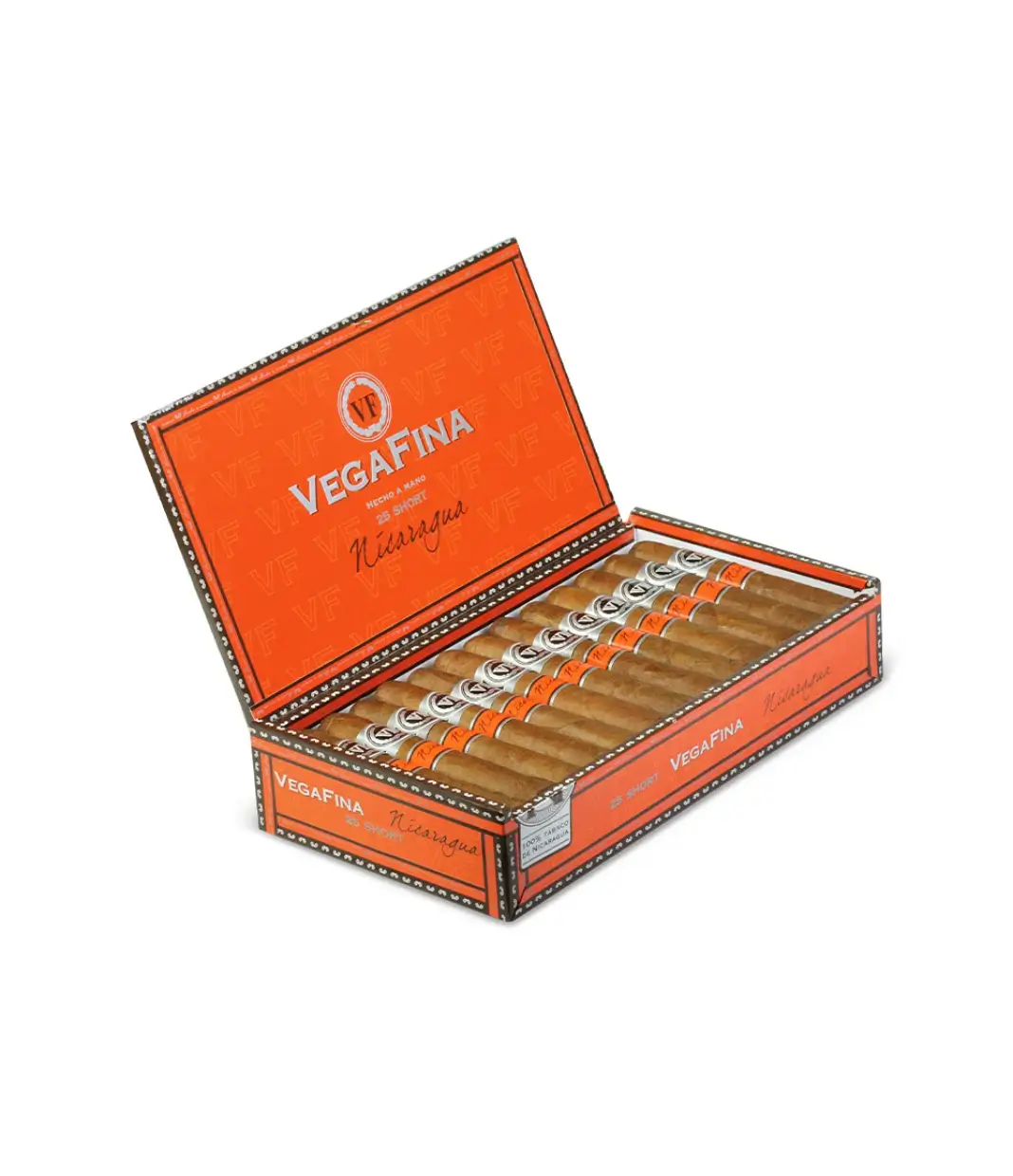 Vegafina Nicaragua Short Cigar Box of 25 close-up from AuCigars, premium Cuban cigar