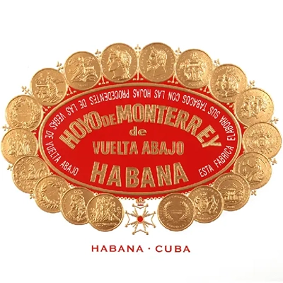 Hoyo De Monterrey Cuban Cigars Logo, Made in Havana, Cuba.