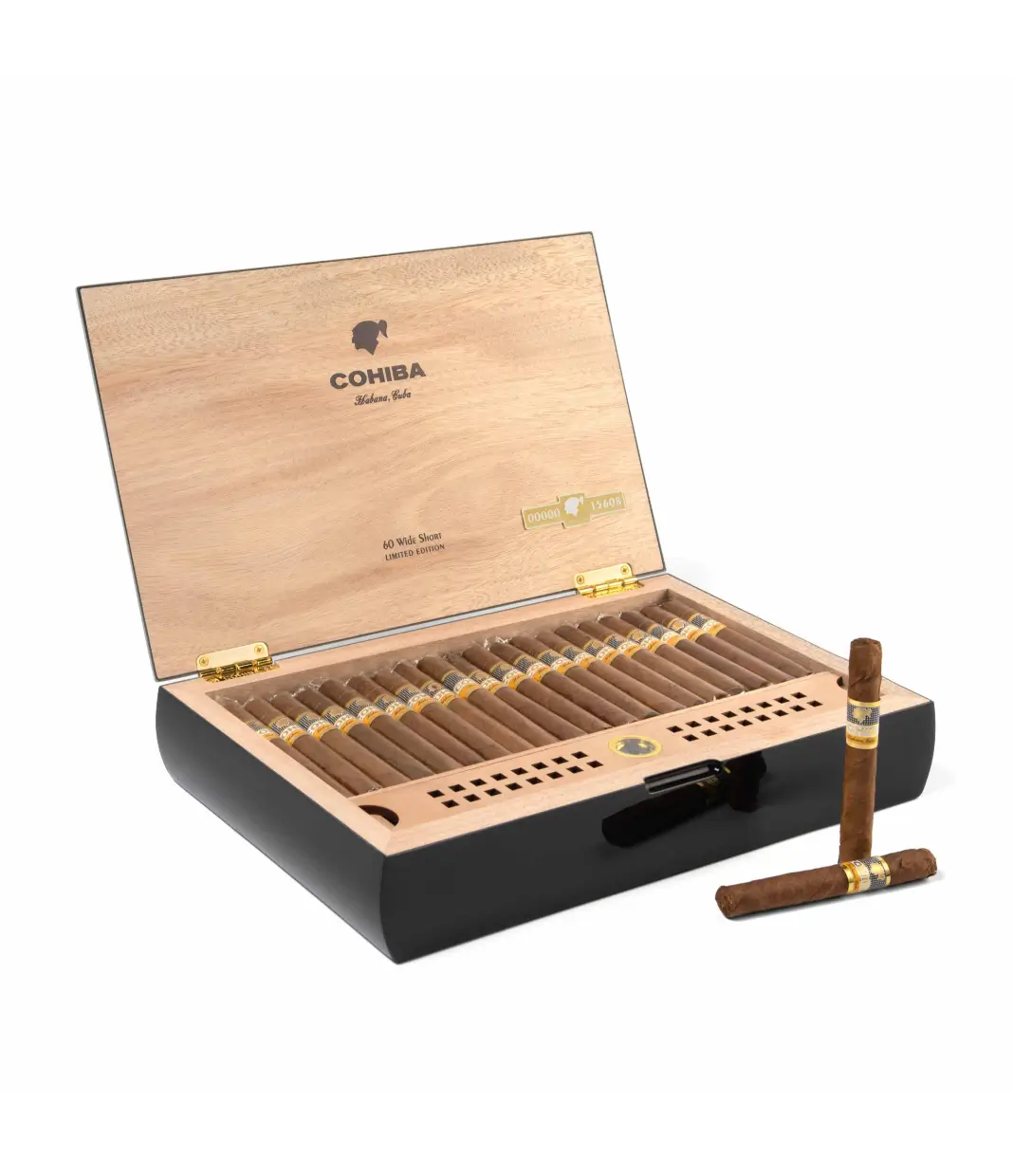 Cohiba Wide Short Humidor 2025 Limited Edition Box of 60 from AuCigars, premium Cuban cigar.