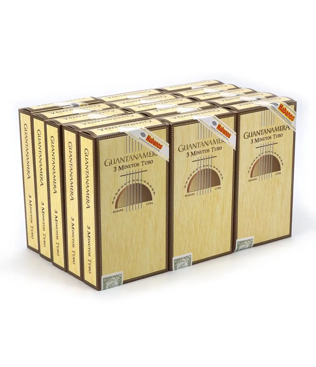 Guantanamera Minutos Tubo Box of BOX OF 3 X 15 from AuCigars, premium Cuban cigar.